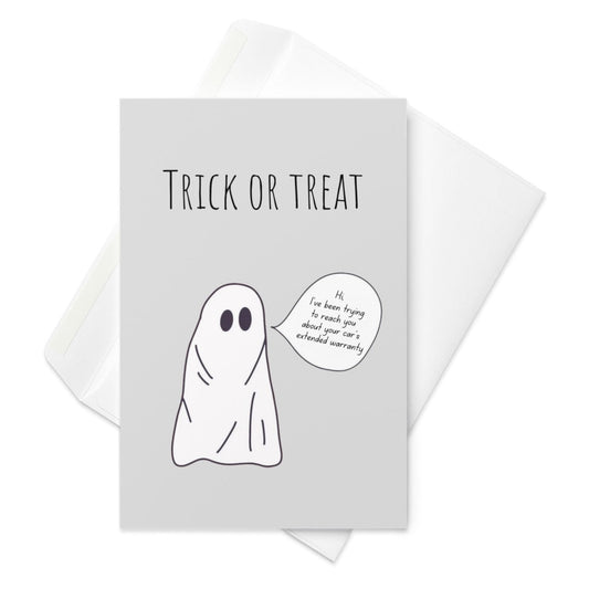 Trick or treat funny Halloween card