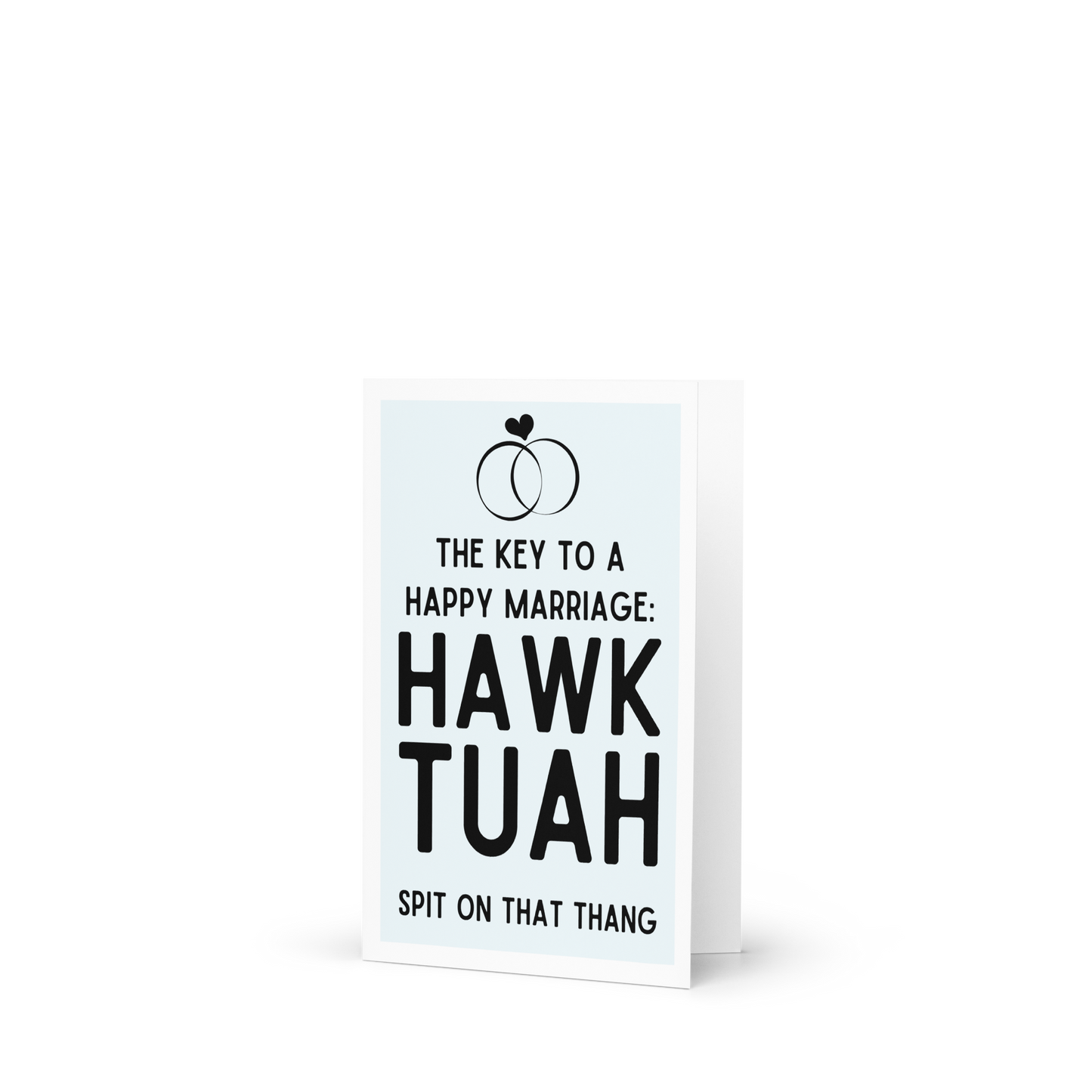 The key to a happy marriage Hawk Tuah funny wedding card