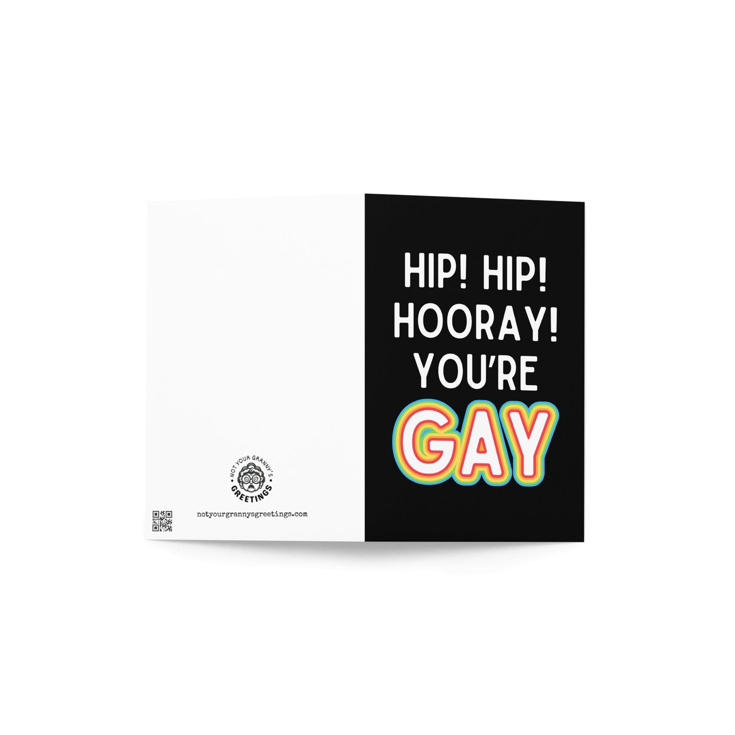 Hip hip hooray you're gay funny greeting card - Not Your Granny's Greetings