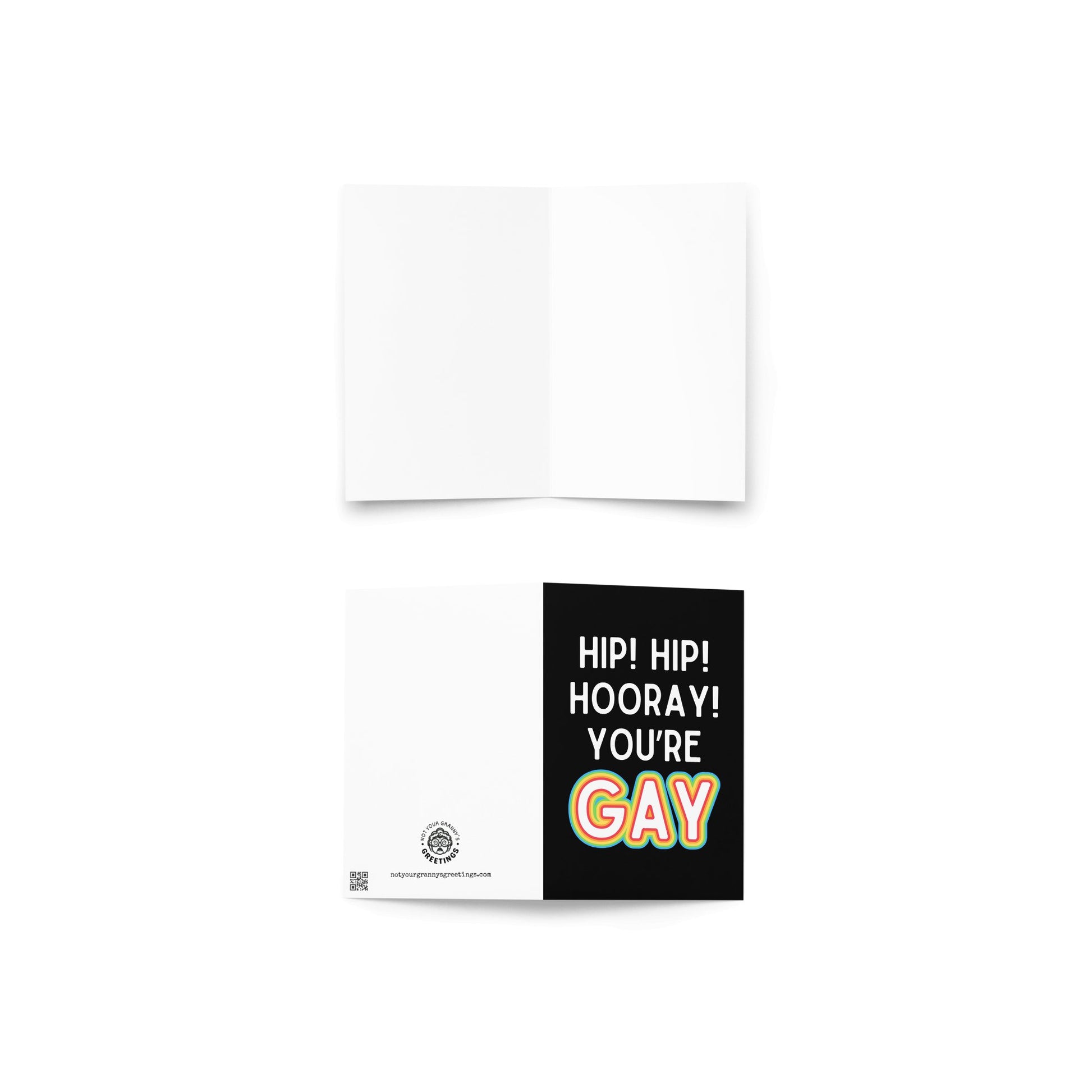 Hip hip hooray you're gay funny greeting card - Not Your Granny's Greetings