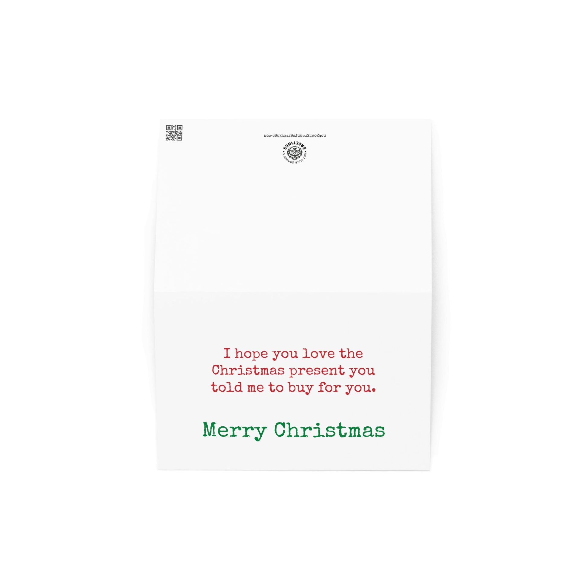 I hope you love the Christmas gift funny greeting card - Not Your Granny's Greetings