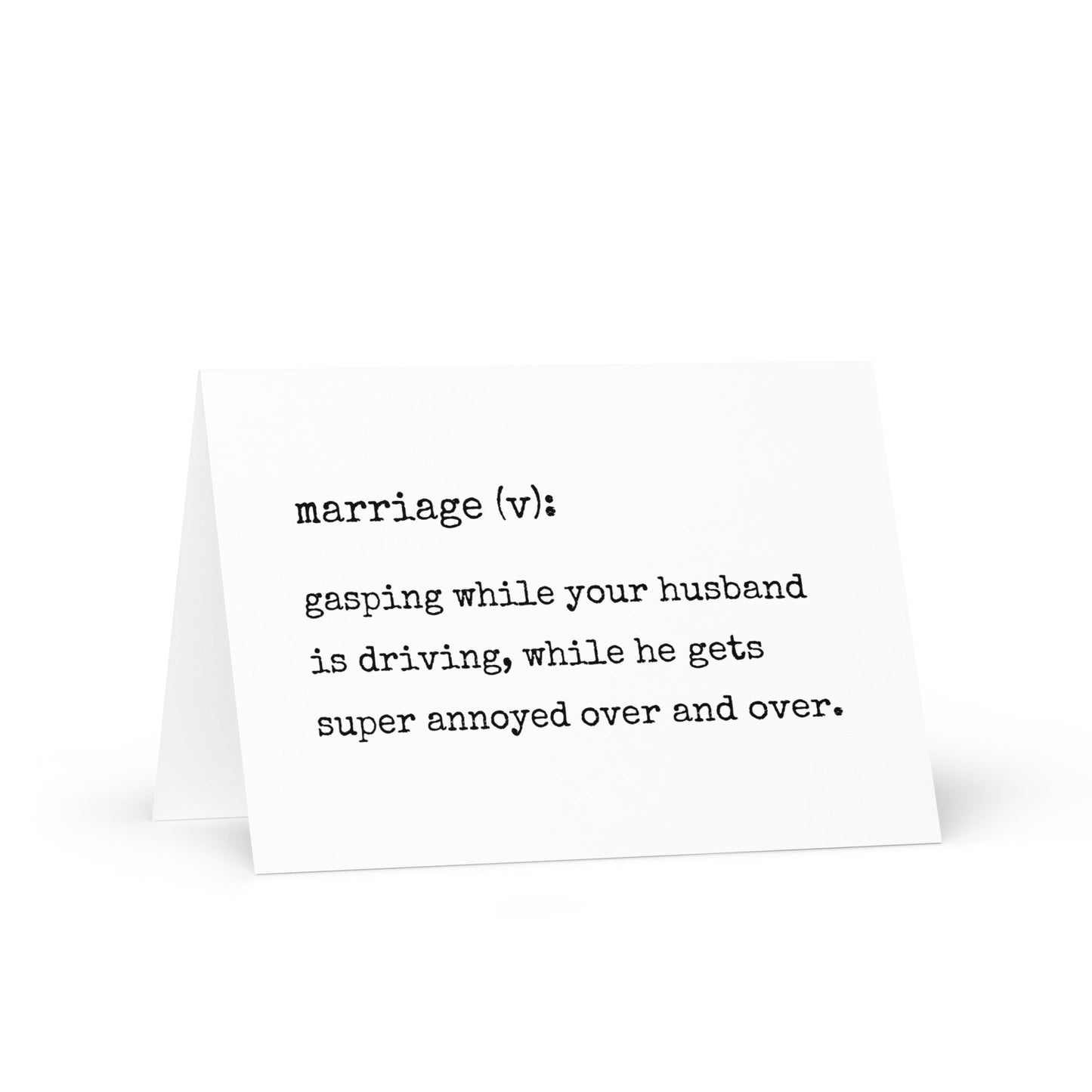 Marriage (v) funny greeting card - Not Your Granny's Greetings