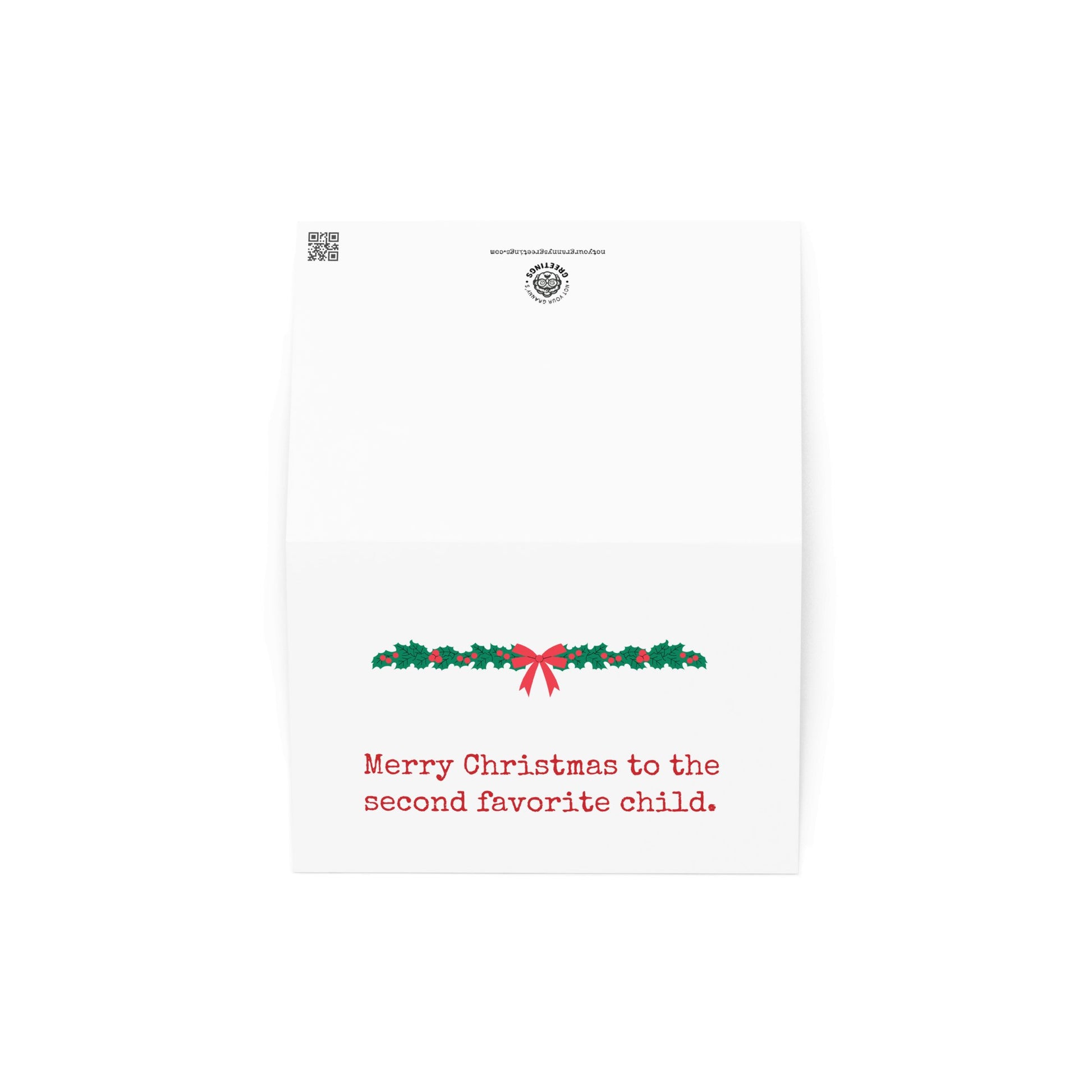 Merry Christmas second favorite child funny Christmas greeting card - Not Your Granny's Greetings