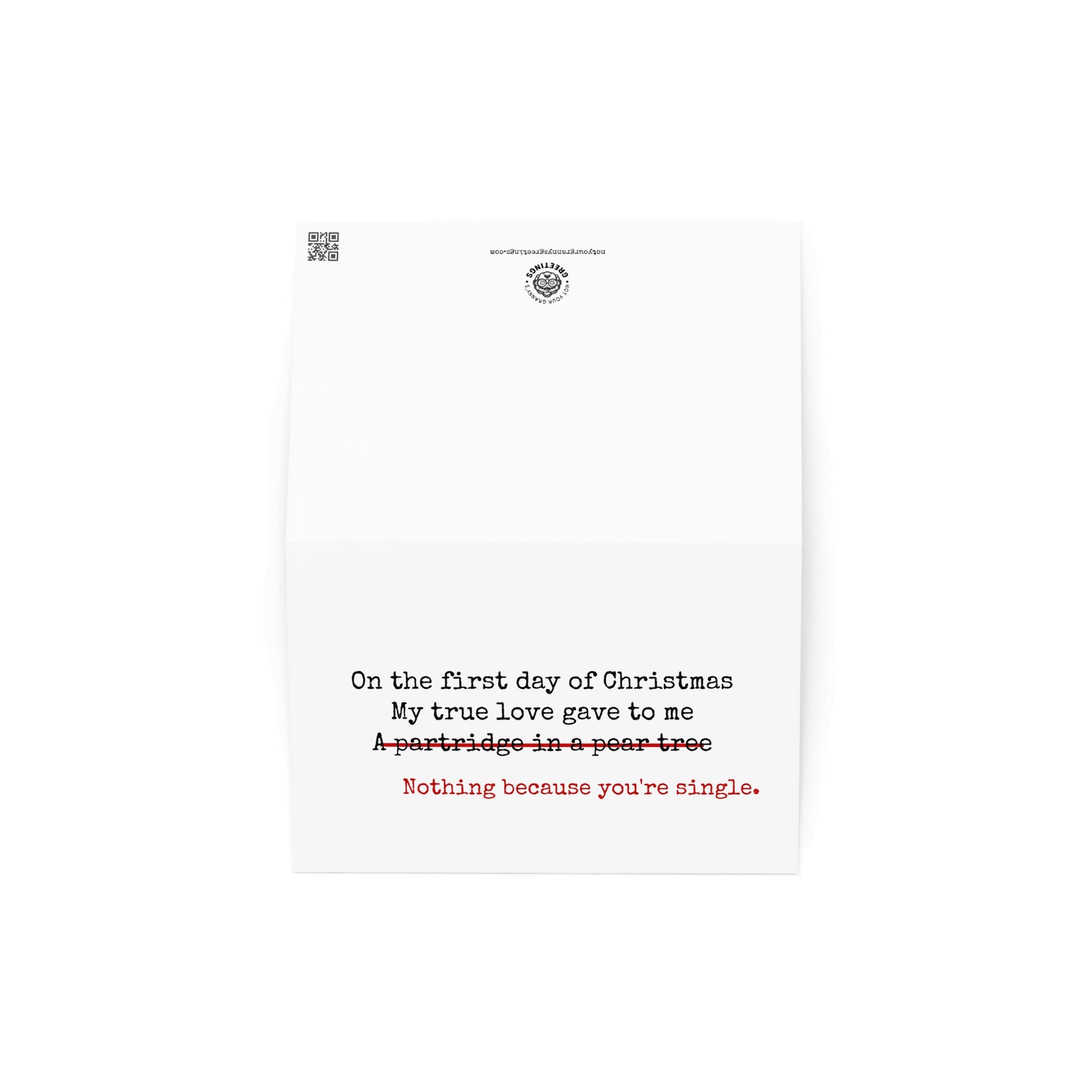 On the first day of Christmas funny Christmas card - Not Your Granny's Greetings