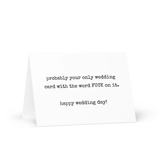 Probably Only Wedding Card With Word Fuck Greeting Card - Not Your Granny's Greetings