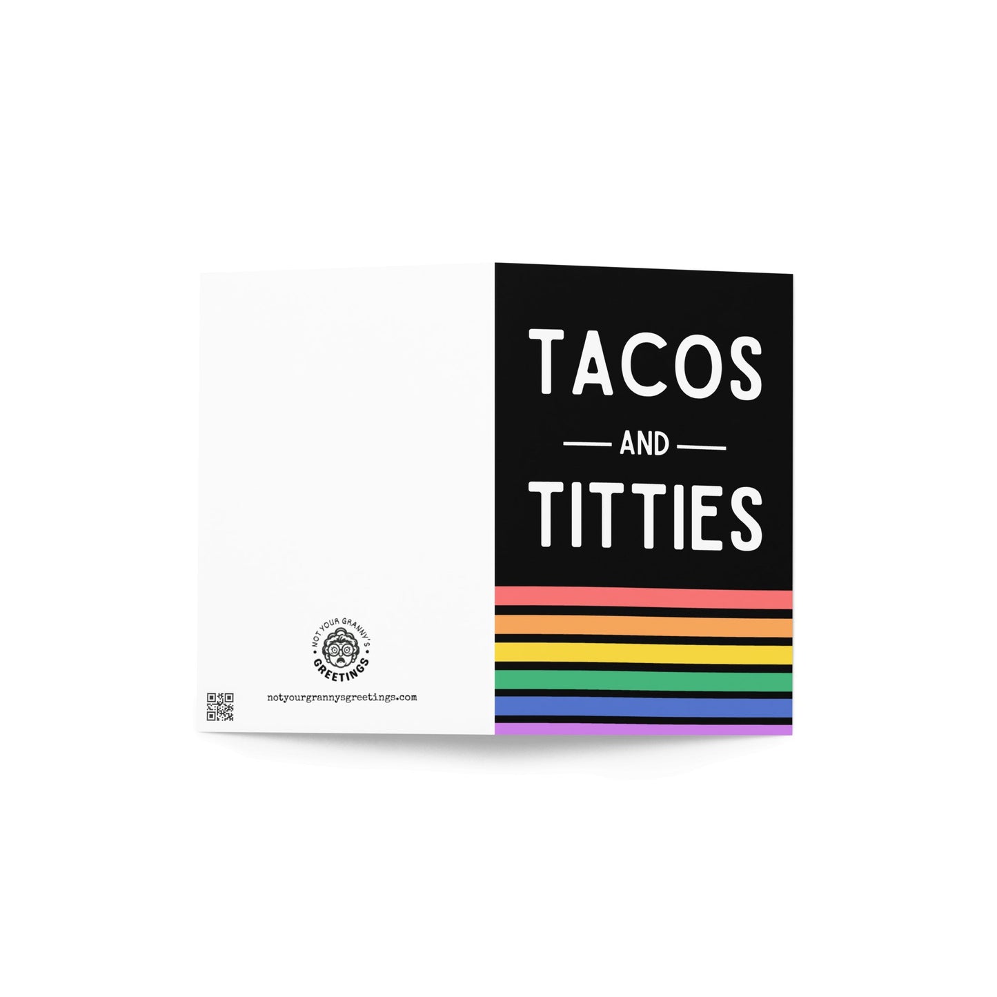 Tacos and titties funny greeting card - Not Your Granny's Greetings