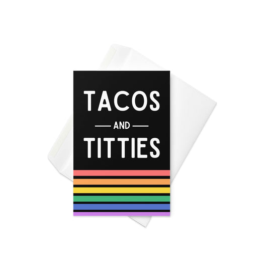 Tacos and titties funny greeting card - Not Your Granny's Greetings