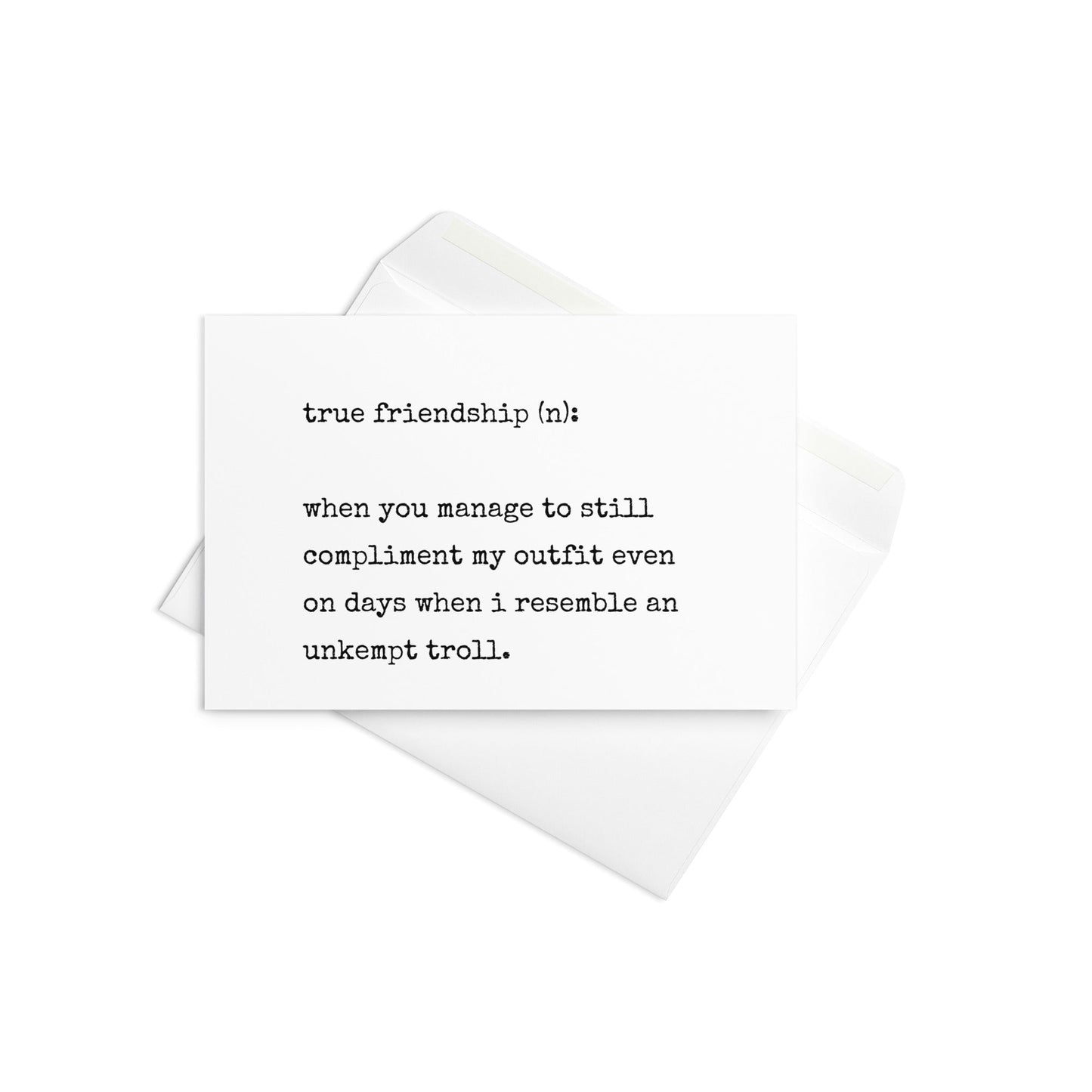 True friendship (n) funny greeting card - Not Your Granny's Greetings