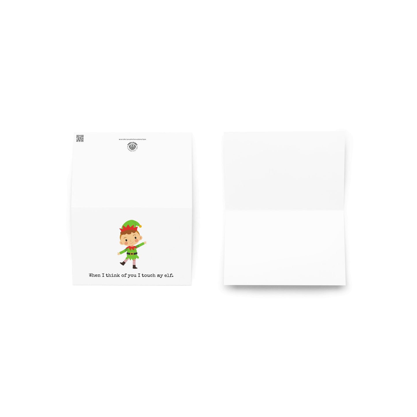 When I think of you when I touch my elf funny christmas card - Not Your Granny's Greetings